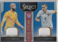 2015-16 Panini Select Soccer Clint Dempsey TIM HOWARD PRIZM SP JERSEY/99 Blue