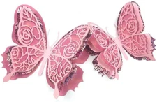 4Pcs 3D Flower Butterfly Metal Cutting Die Cuts, DIY Crafts Template 4Pcs 3D Flo