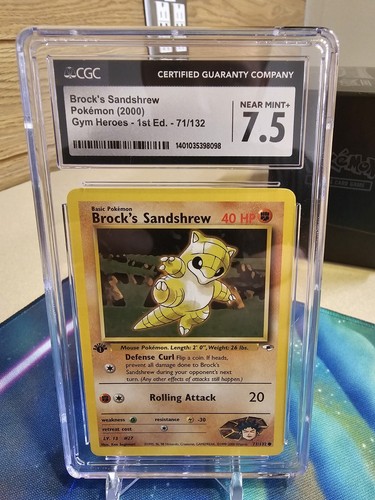 Brock's Sandshrew (1st Edition) graded CGC 7.5 for sale on eBay