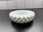 Vintage Fenton Hobnail White Milk Glass Round Ashtray 5”