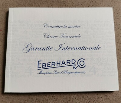 Eberhard & Co. Vintage Warranty Booklet Blank for Traversetolo Chrono Model
