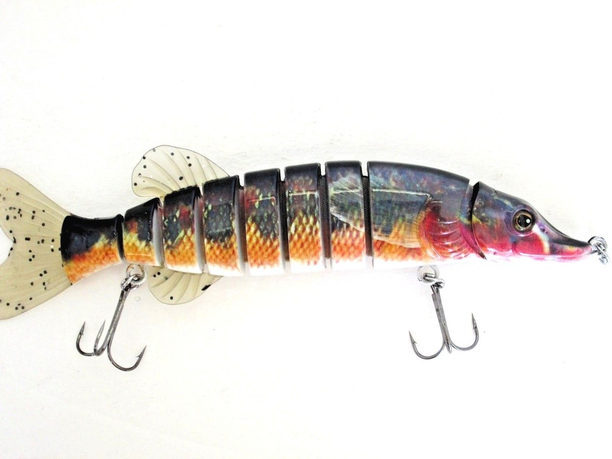 jointed Baby Pike For Bass Pike Striper redfish and more BIG Lure Swimbait  | eBay