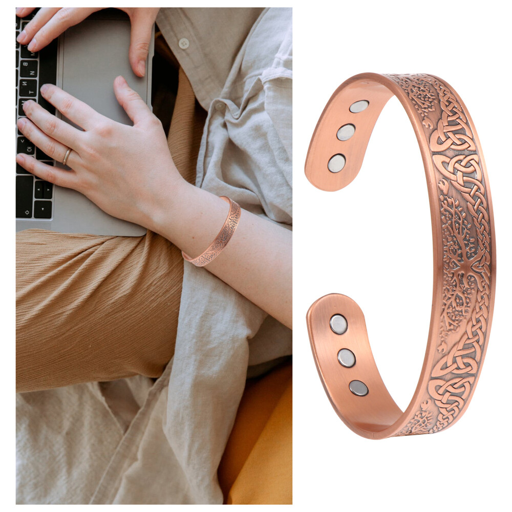 Bangle Tibetan Copper Bracelet Spiritual Bracelets Wide Link Bangle-image