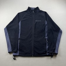 Vintage Yahoo Jacket Fleece Mens Medium Black Technology Employee Full Zip y2k