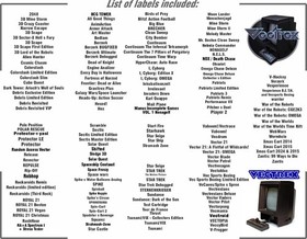 Vectrex Top End Labels For all 28 Game Stickers + 152 Extras-Homeb.