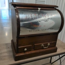 Vintage Butler Vermont Wooden Roll Top Biscuit Bread Farmhouse Decor