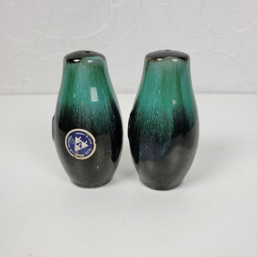 Vintage Blue Mountain Keramik Tischset Grün Tropfglasur Keramik 4er Set - Bild 10 von 19