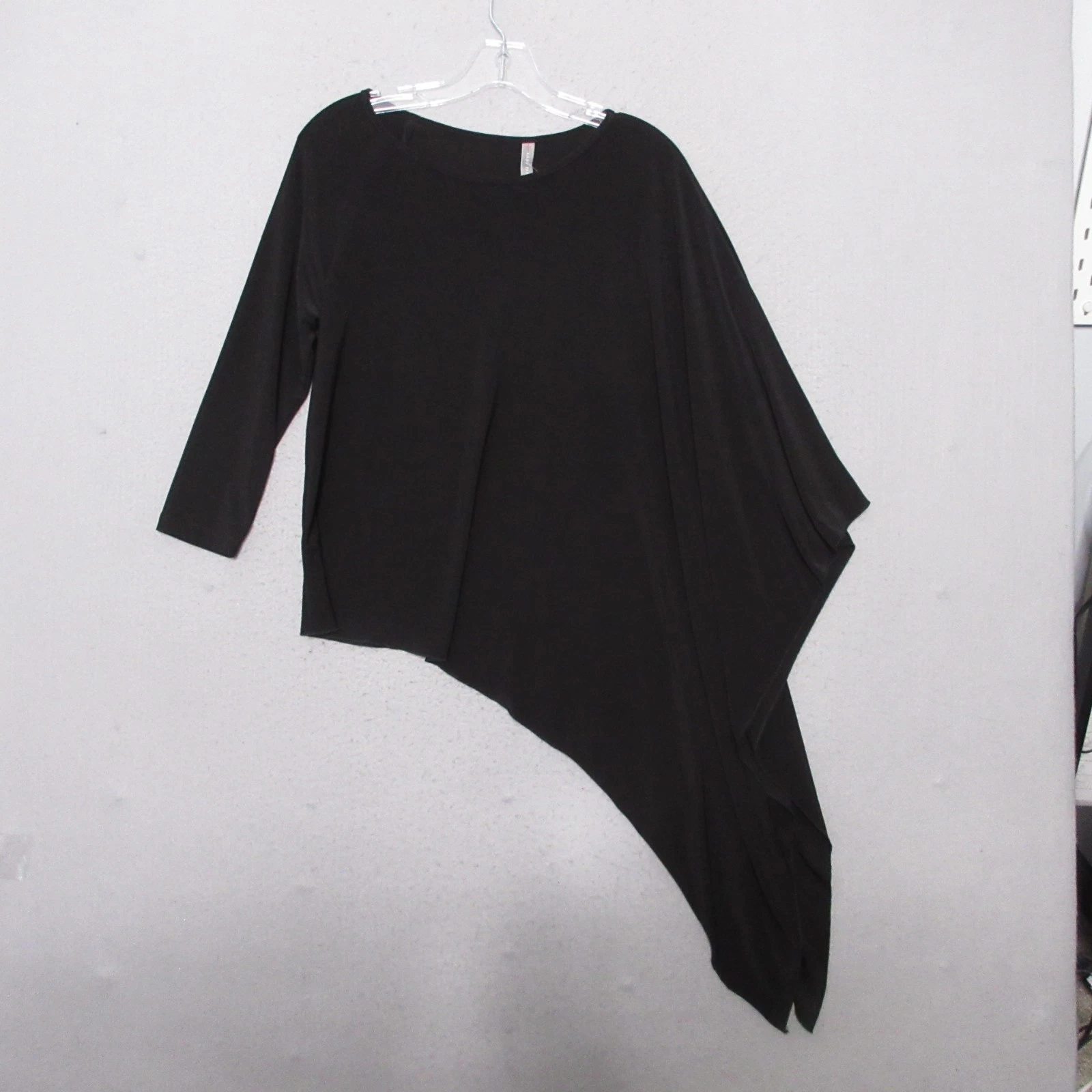 Last Tango Poncho Top XS Black Asymmetrical Travel Lagenlook Cover Up USA NWT