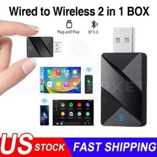 USB Wireless CarPlay Adapter for Apple iPhone  Android Auto Dongle Plug   Play