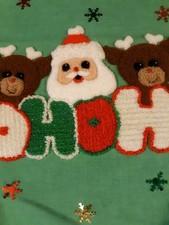 MCM Bernat  Embroidery Santa W/Reindeer/HoHoHo Holiday Hoops Complete Charming