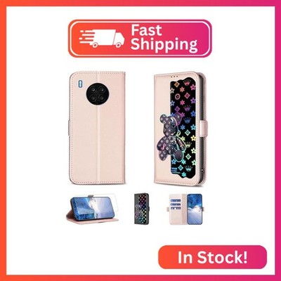 Case Compatible for Honor 50 Lite Phone Case Flip Stand Cover [with Tempered Gla