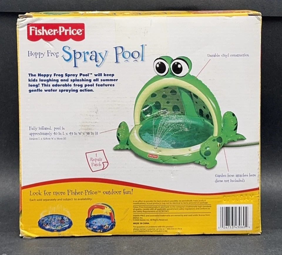 Fisher Price Lúpulo Rana Spray Piscina Niño Sombra Toldo De Colección Nuevo de Lote Antiguo 2007 Foto 2 de 4
