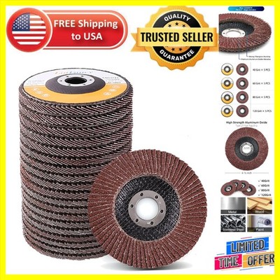 20 Pack Aluminum Oxide Flap Discs, 4.5'' Diameter for Efficient Grinding