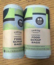 2.6 Gallon Compostable Food Scrap Bags, 50 Count, BPI Certified, Meets ASTM