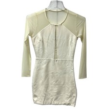 Arden B. Sheath Dress Womens White Sheer Mesh Panel Evening Side Zip Club Party