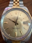 Rolex Datejust Champagne Men's Stainless Steel Bracelet Watch, Vintage mid 1980s