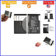 2 Pack BL-5C 3.7V 1020mAh Lithium Rechargeable Batteries for Radio, Black
