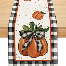 Fall Table Runner, Fall Decorations for Home Pumpkin Runner for Table