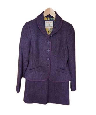 Joules Harber Tweed Skirt Suit Women s UK 10 Pure Wool Heather
