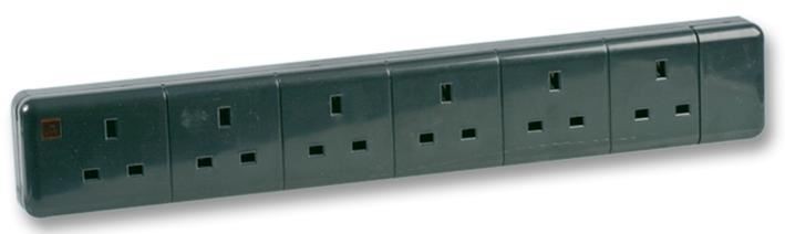 PRO ELEC Presa Multipla 6 Outlet 13A con Indicatore al Neon, Nero