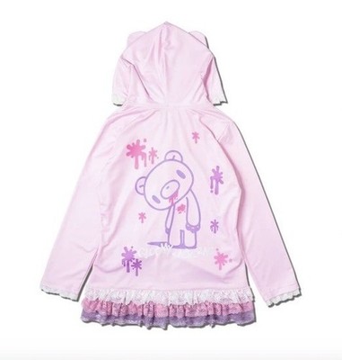ACDC RAG × Pastel Gloomy Bear ears Hoodie Pink Lace Punk Rock