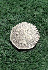 1997 Queen Elizabeth II Rare 50 Fifty Pence UK Coin