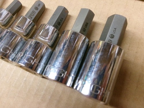 Wright Tool USA 1/2" Drive 6-Piece SAE Hex Bit Set 1/4 - 9/16" - Picture 2 of 5