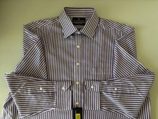 HART SCHAFFNER MARX NWOT Gray Black Paisley Cotton Long Sleeve XL