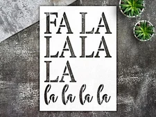 La La Christmas Cursive Word Wall Art Reusable Plastic Stencil - StencilAir