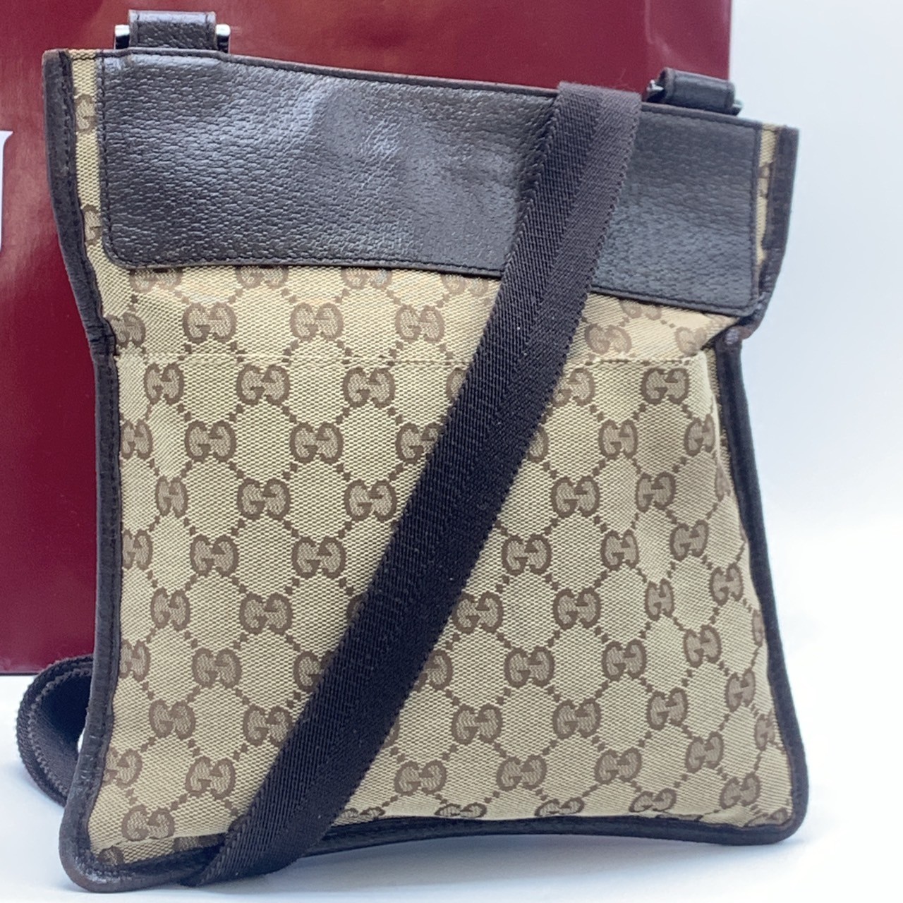 GUCCI GG Borsa a tracolla in tela Borsa a tracolla Sacoche Pochette in pelle ...