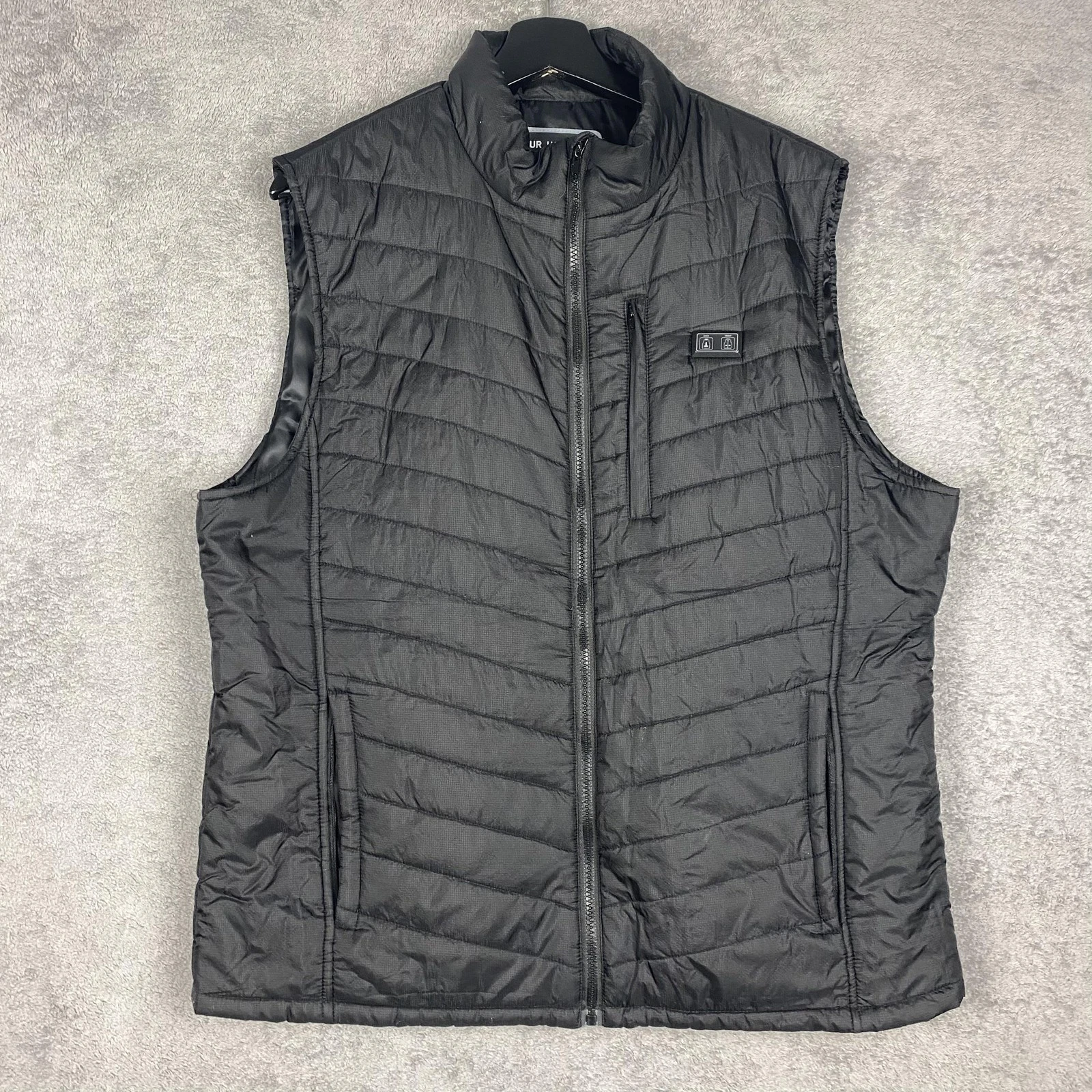Linkfu Heated Vest Mens XXL Black Quilted Puffer USB Electric Warmer Outdoor