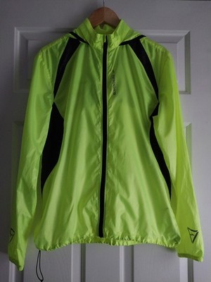 Brooks Running Jacket Tuck Hood Sz L Bright Neon Yellow Shelter Technology