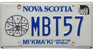 99 CENT SALE Nova Scotia MI’KMA’KI MIKMAKI TRIBAL License Plate #MBT57 NR