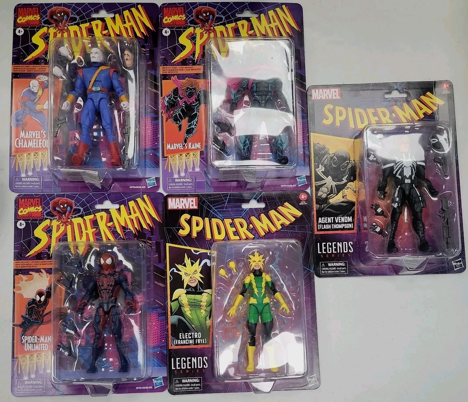 Marvel Legends Agent Venom, Spiderman ilimitado, Electro, Kaine y Chameleon 5pk Foto 2 de 4