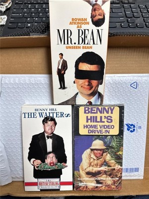 Comedy VHS Tapes Lot of 3 - Mr. Bean Unseen Bean, Two Benny Hill Tapes