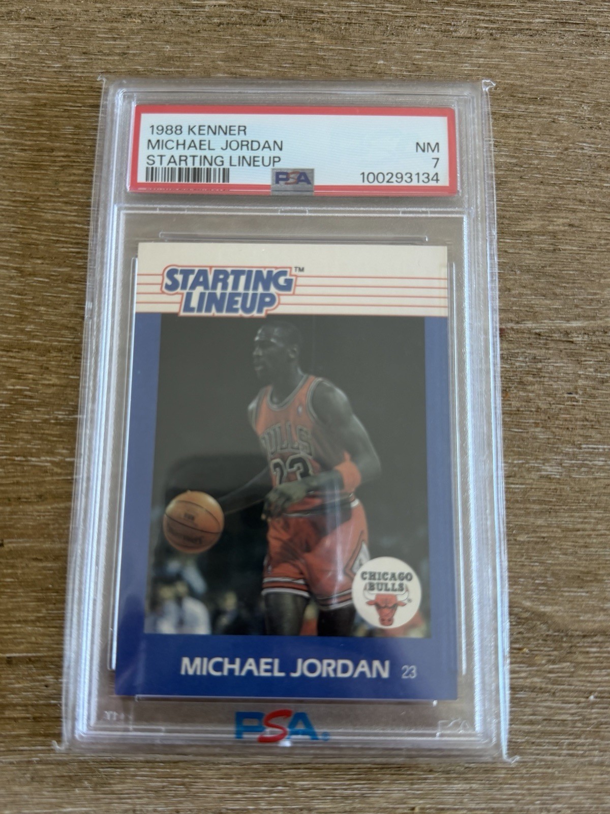 1988 Kenner Starting Lineup Cards Michael Jordan PSA 7 NM Chicago Bulls HOF