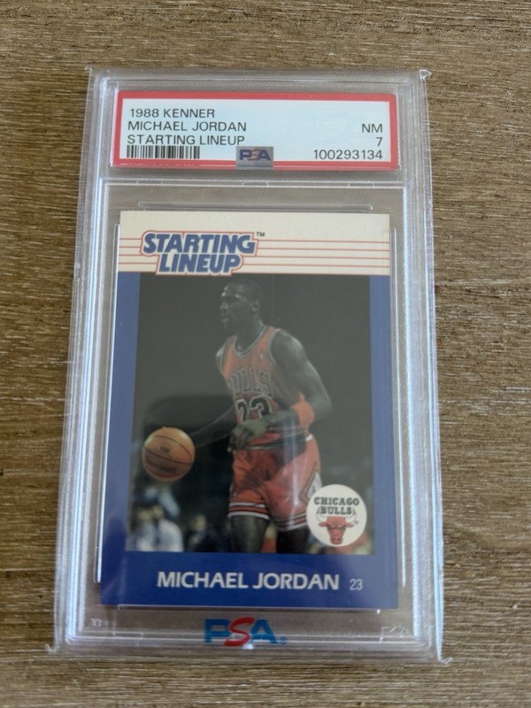 1988 Kenner Starting Lineup Cards Michael Jordan PSA 7 NM Chicago Bulls HOF