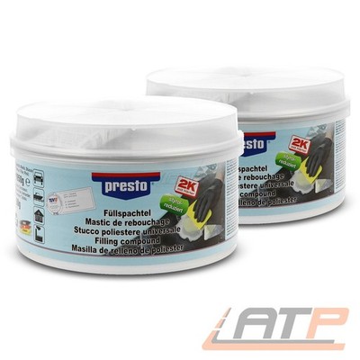 2x 2kg 2000g PRESTO FÜLLSPACHTEL PRESTOLITH 2K POLYESTERSPACHTEL 600114 32113564