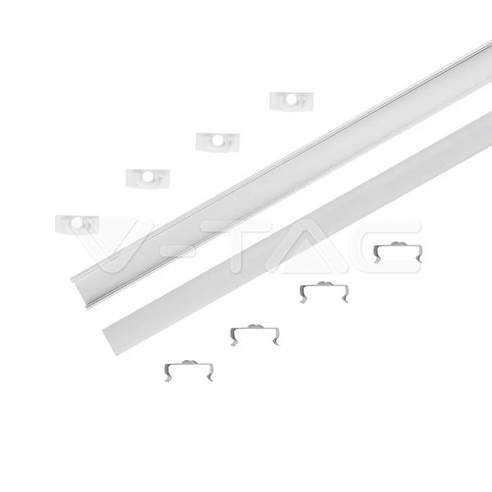 V-TAC 2 METRI PROFILO IN ALLUMINIO PER STRISCE LED DA INTERNO VT-9327 3370 - Immagine 2 di 2