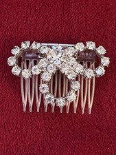 Vtg. Pronged Rhinestone Hair Clip