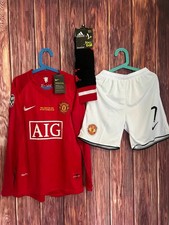 CR7 Man United KIDS 2008 UCL Final Long Sleeve Full Kit Jersey