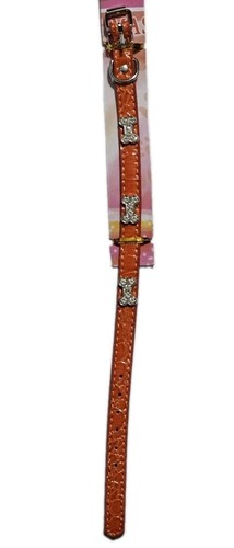 Bling Out Dog Bone Dog Collar Size Small, Color Orange