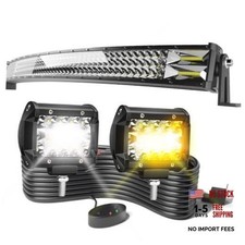 LED Light Bar 50 Inch 684W Curved Triple Row Flood Spot Combo 50 inch Black
