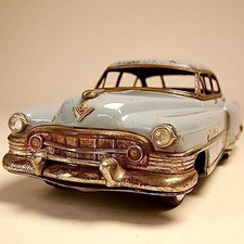 Marusan Fer Blanc Voiture Kosuge Cadillac Gris Friction Type 1950's Nouveauté
