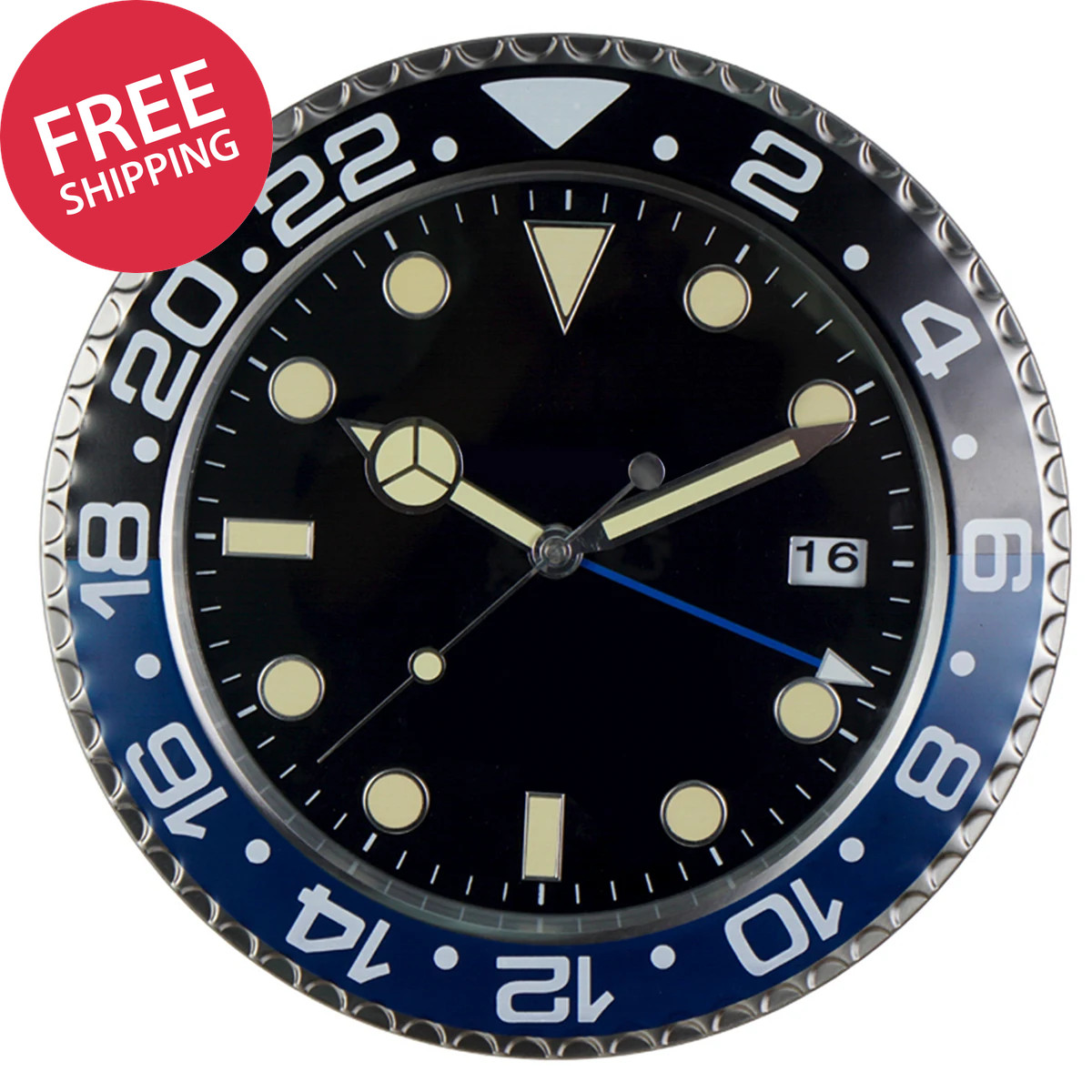 13In Luxury Metal Wall Clock Silent Living Room Study Home O