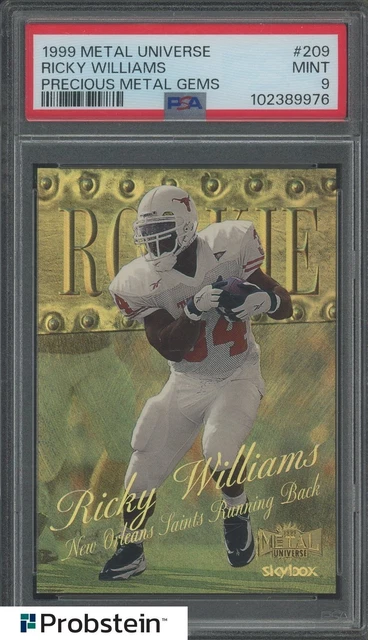 1999 Metal Universe Precious Metal Gems #209 Ricky Williams Saints 44/50 PSA 9