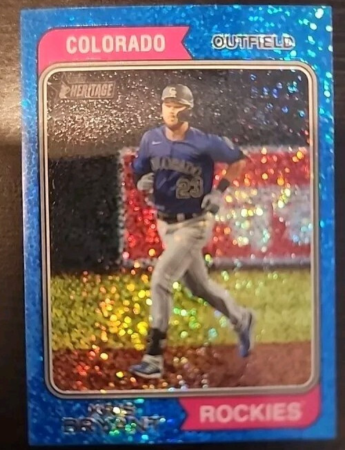 2023 Topps Heritage Chrome Blue Sparkle Refractor #12 Kris Bryant