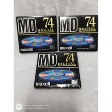 Maxell MD 74 Digital Audio MiniDisc MD-74RM Recordable MD 74 min Lot of 3