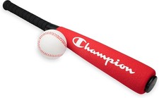 Toddler Baseball Set (Red/Black), Big Fly Foam Bat and Soft Ball Kit for Kids