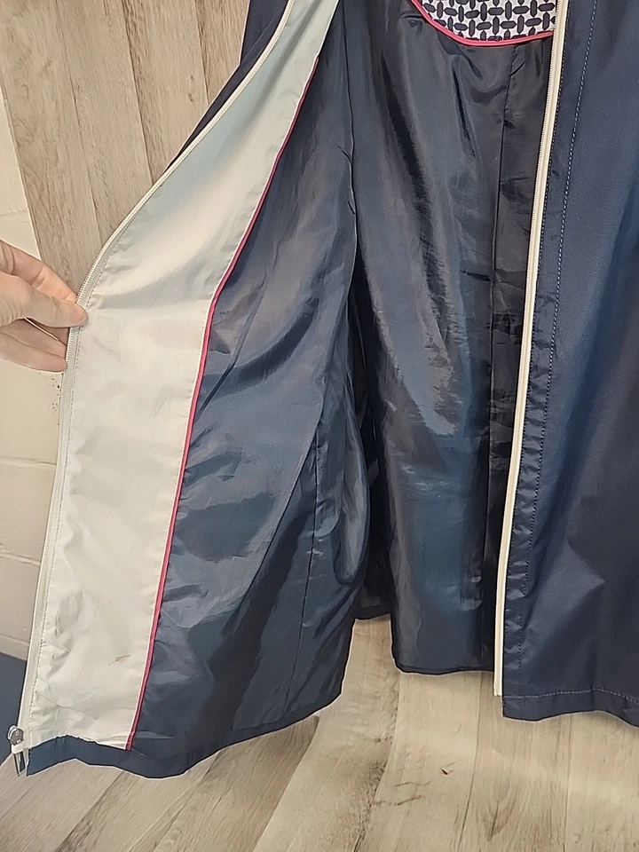 Chaqueta impermeable Fleet Street con capucha talla 1X cremallera completa #50411 - azul marino Foto 2 de 4